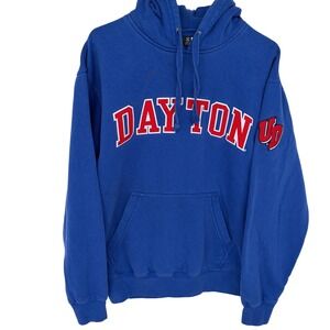 Vintage 90s Dayton Flyers Hoodie Medium Men's Blue Red UD Vtg Gear for Sports